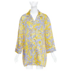 VERSACE 100% silk Signature Barocco Baroque lilac print pajama shirt Sz.5 2XL