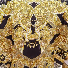 VERSACE 100% silk white gold Barocco chain print cropped bomber IT40 S