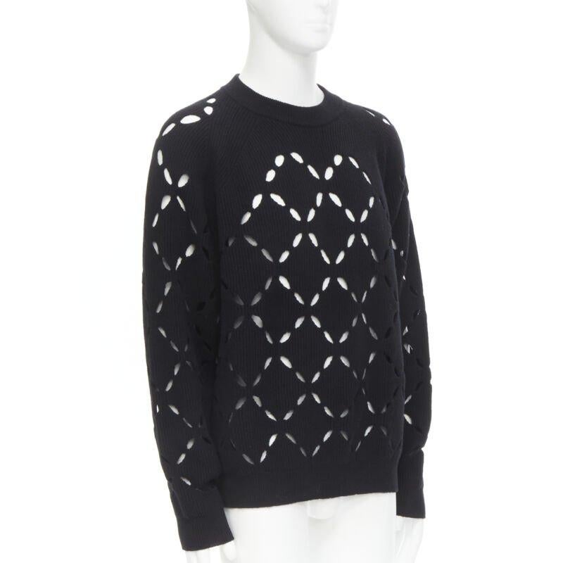 Nero VERSACE 100% lana nera con diamanti e borchie Medusa EU52 XL in vendita