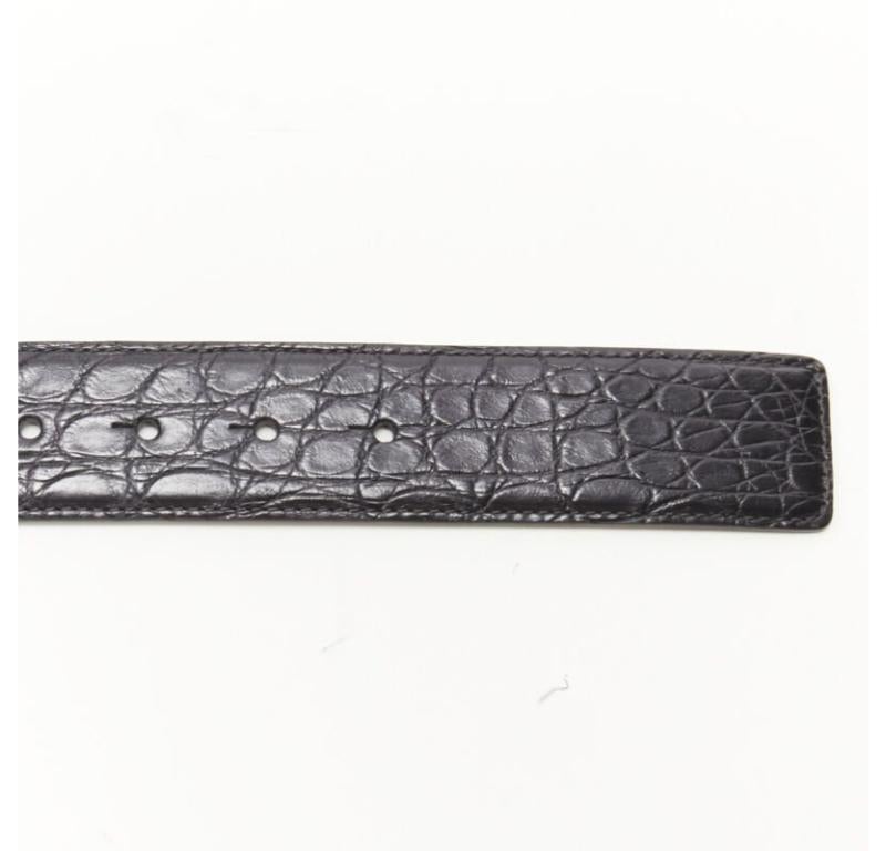 VERSACE $1200 La Medusa Schwarzer Ledergürtel mit goldener Schnalle und schwarzer Schublade 80cm 30-34