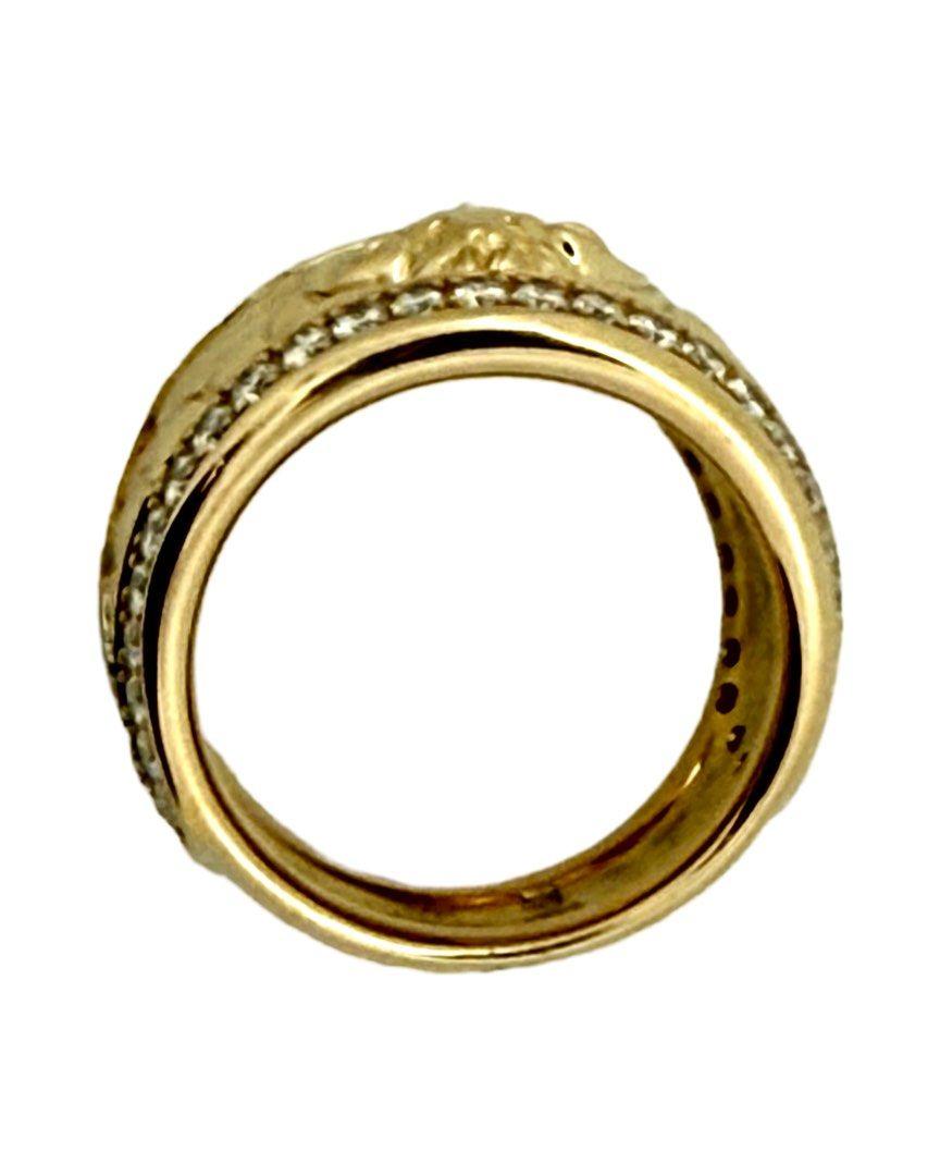 Taglio brillante Versace 18 cts Gold Diamond Ring in vendita