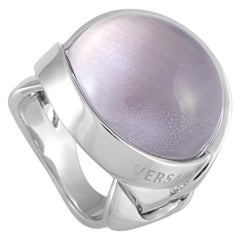 Versace 18 Karat White Gold and Amethyst Ring