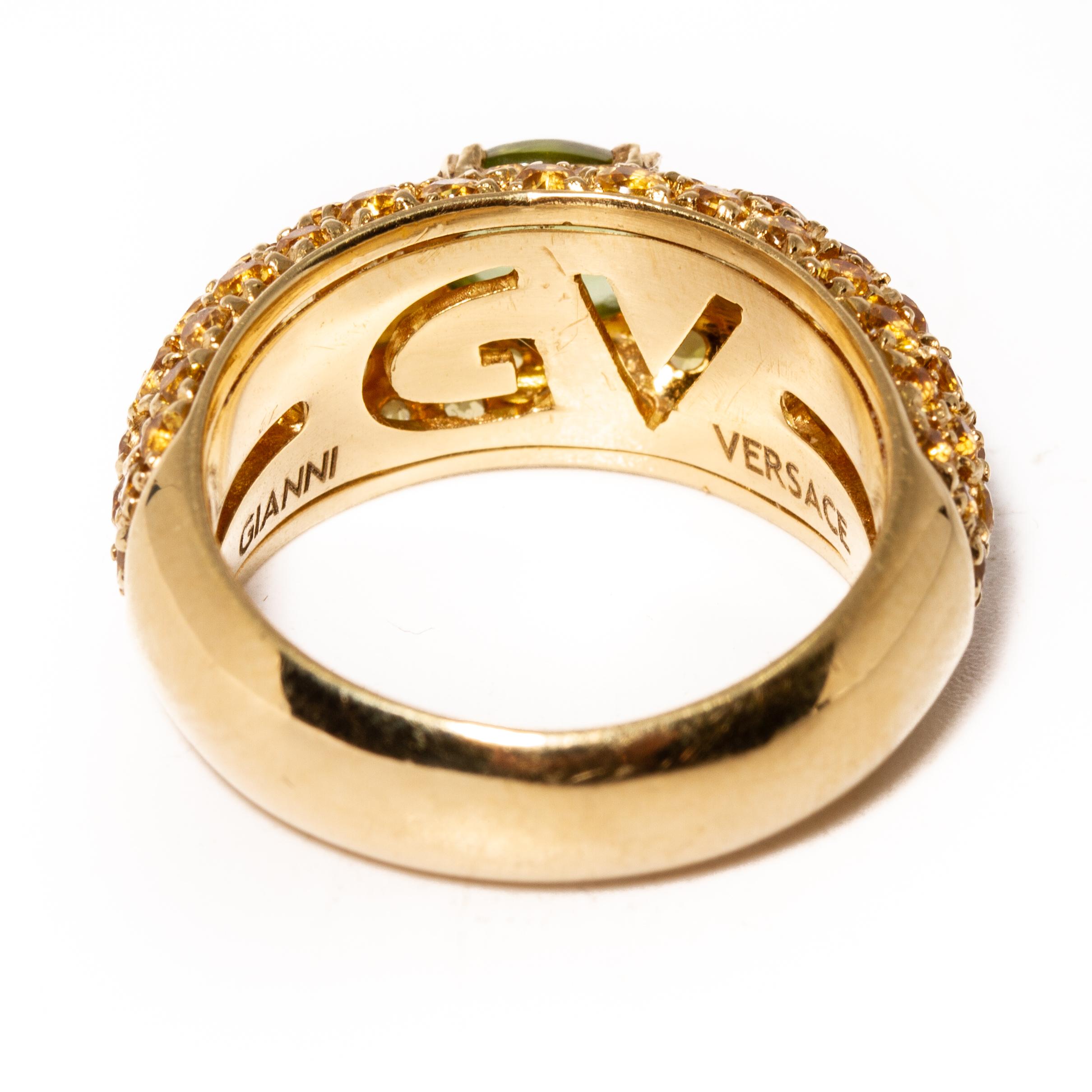 versace 18k gold ring