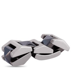 Versace 18 Karat White Gold Black Ceramic Ring