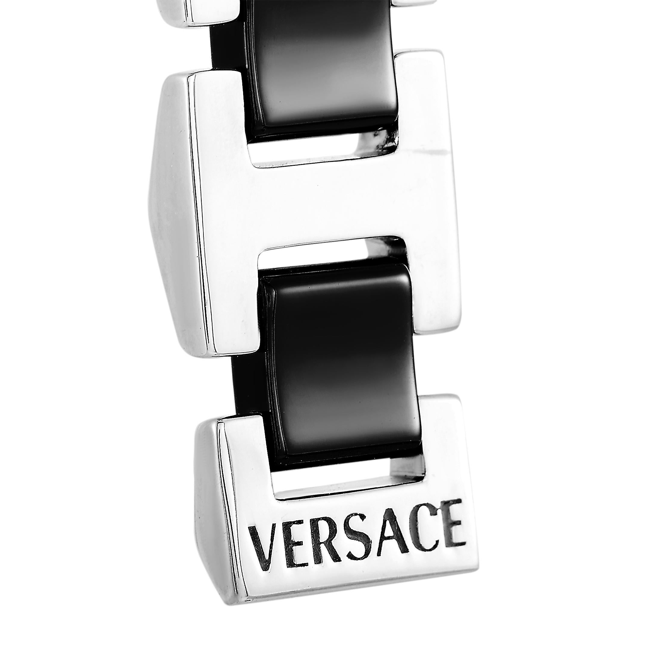 Versace 18 Karat White Gold Ceramic Earrings In New Condition In Southampton, PA