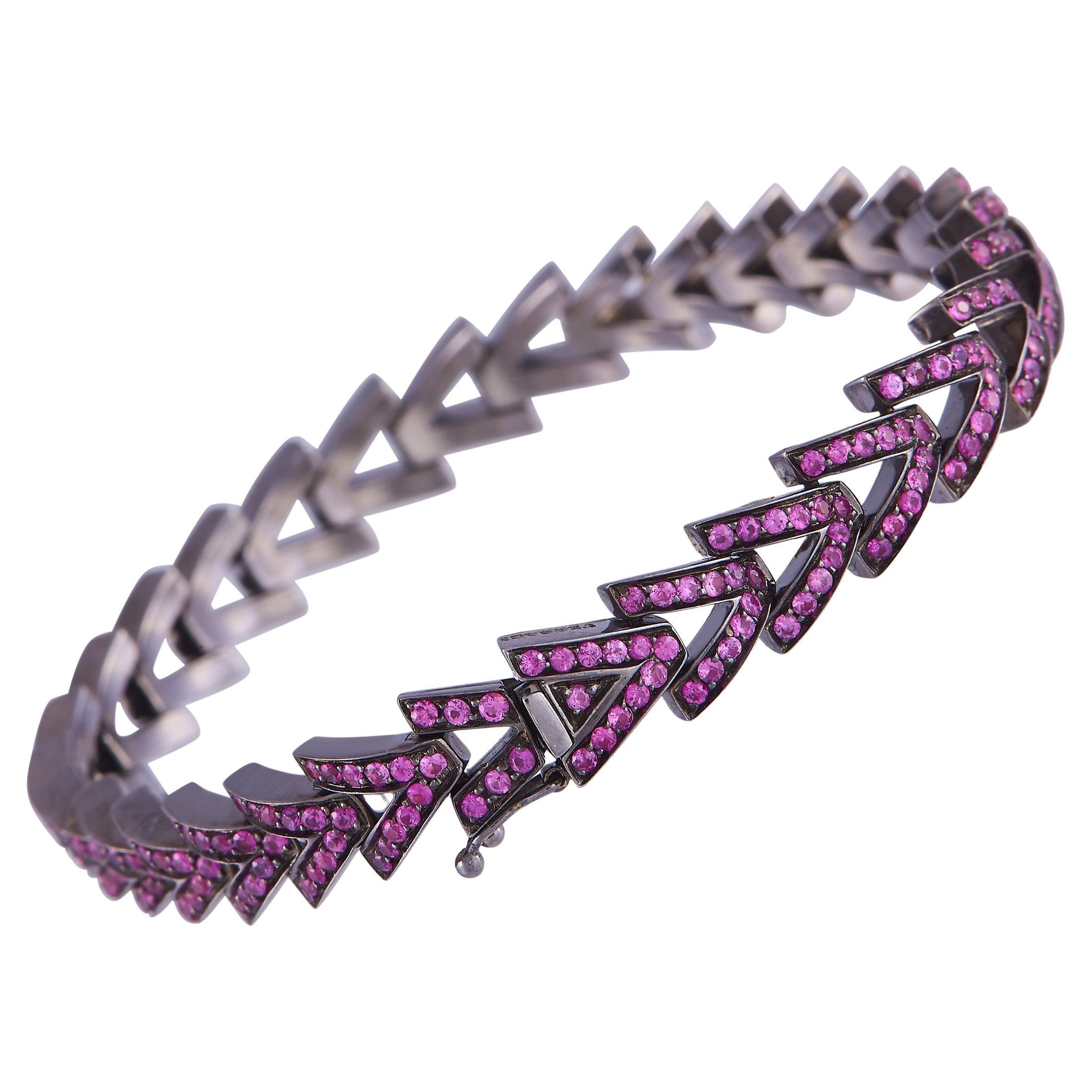 Versace 18K White Gold Ruby Bracelet