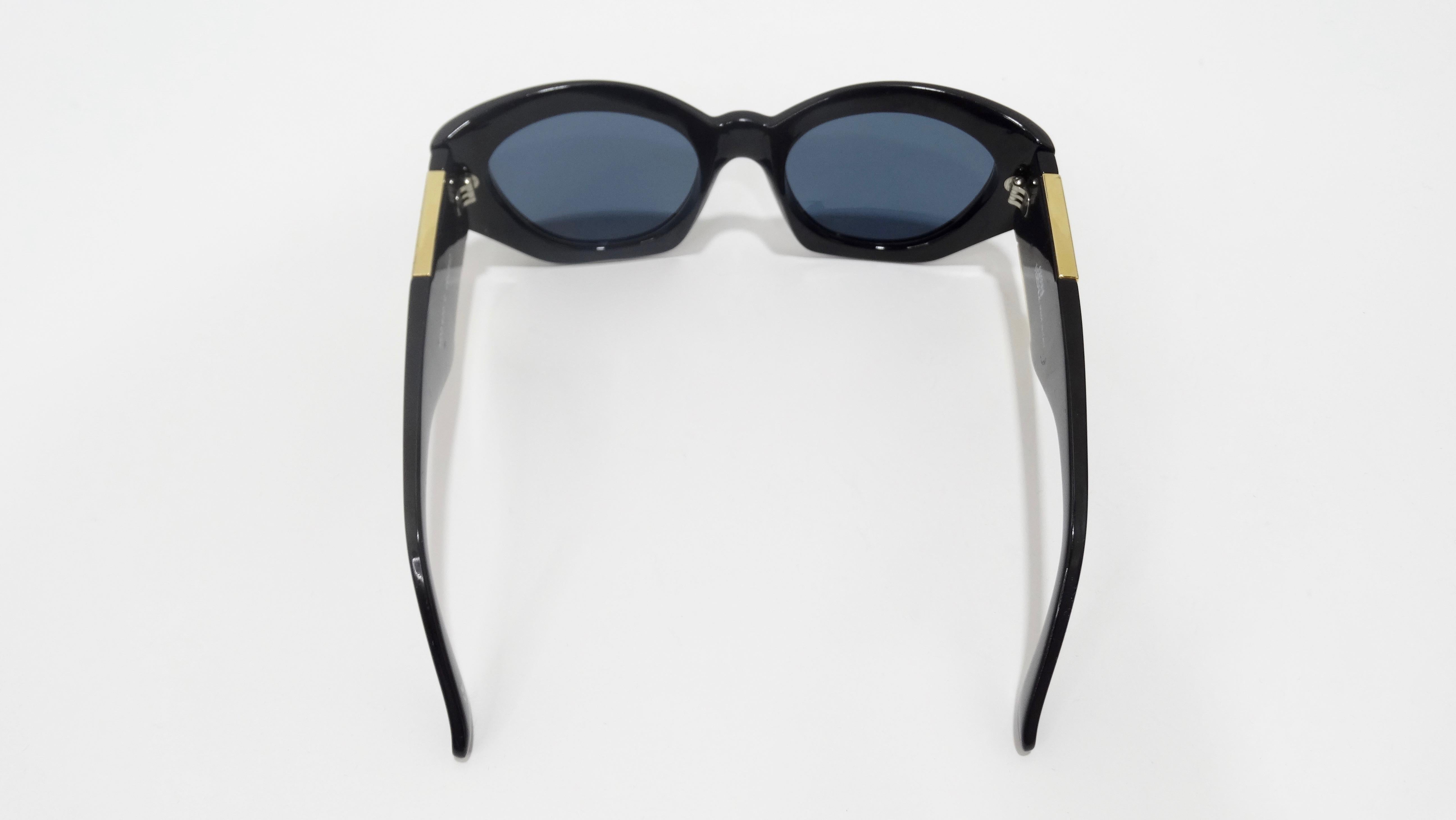 Black Versace 1980s Medusa Sunglasses 