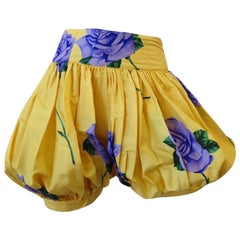 Vintage Versace 1980s Purple Rose Pleated Bloomers