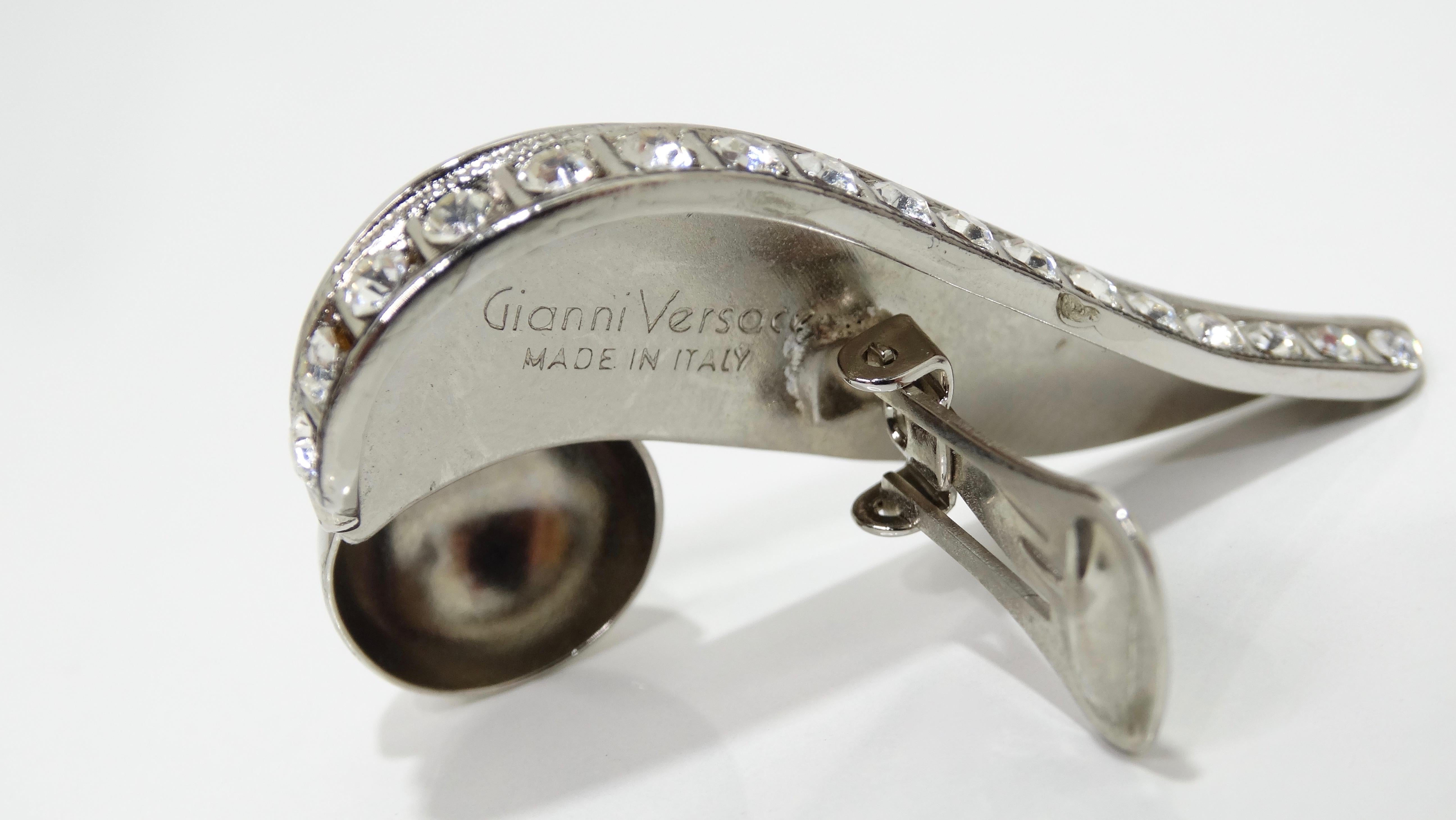 Women's or Men's Versace 1980s Ugo Correani Geometric Clip-On Earrings 