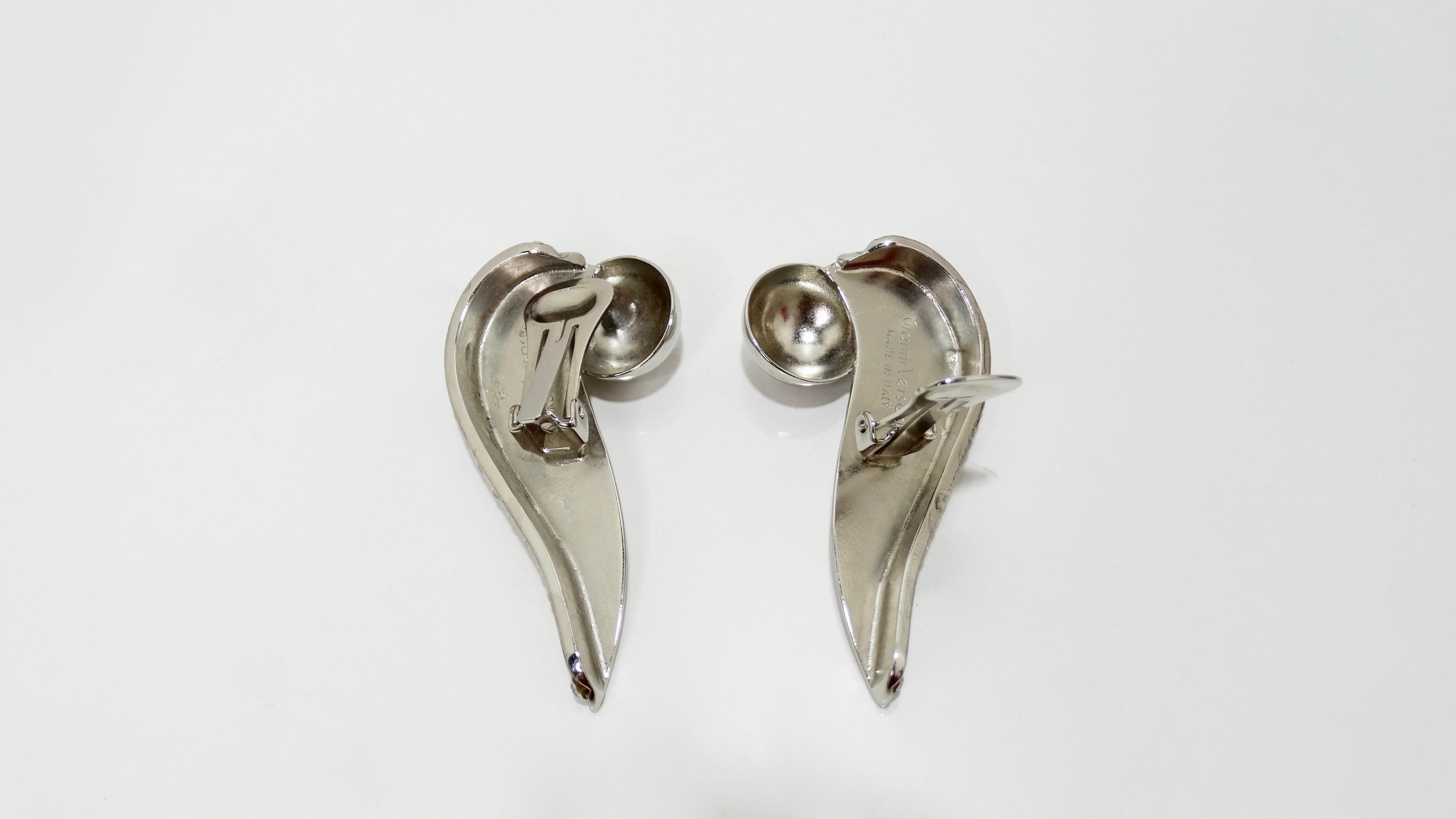Versace 1980s Ugo Correani Geometric Clip-On Earrings  3