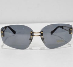 Versace 1990s Blue and Gold Sunglasses