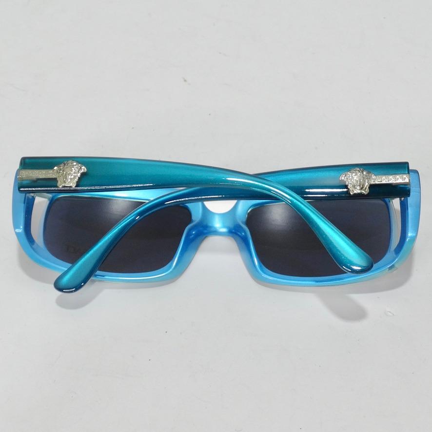 Versace 1990s Blue Sunglasses For Sale 8