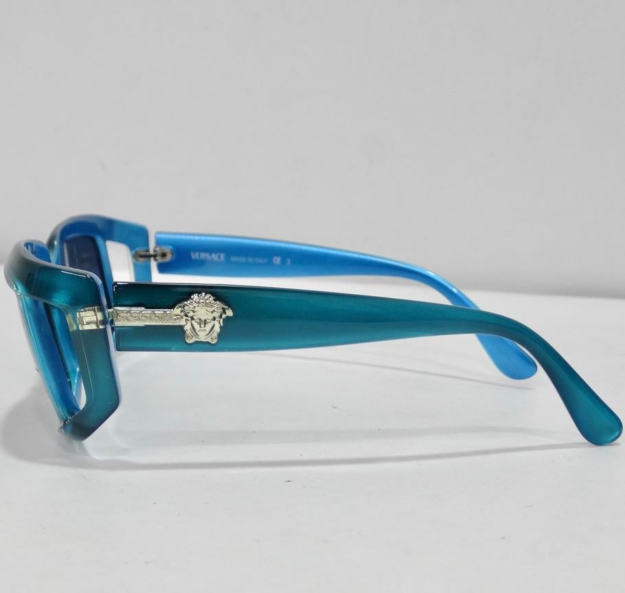 Versace 1990s Blue Sunglasses In New Condition For Sale In Scottsdale, AZ