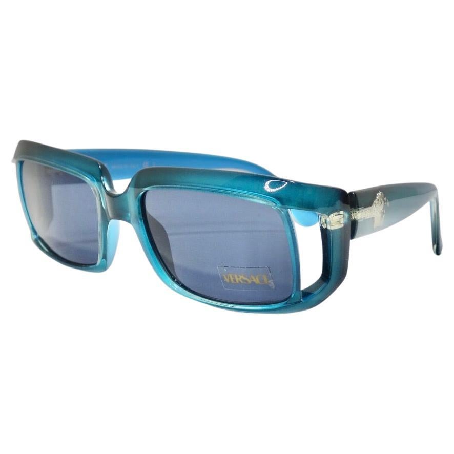 Versace 1990s Blue Sunglasses For Sale