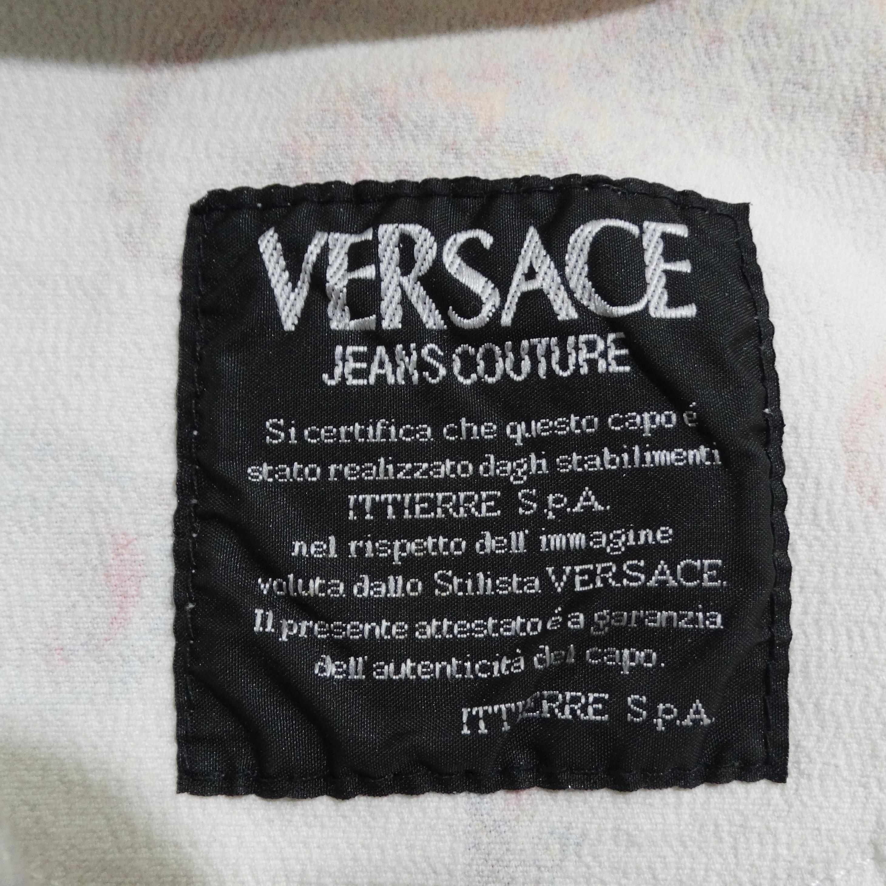Versace 1990s Fantasy Animals Print Jeans For Sale 6