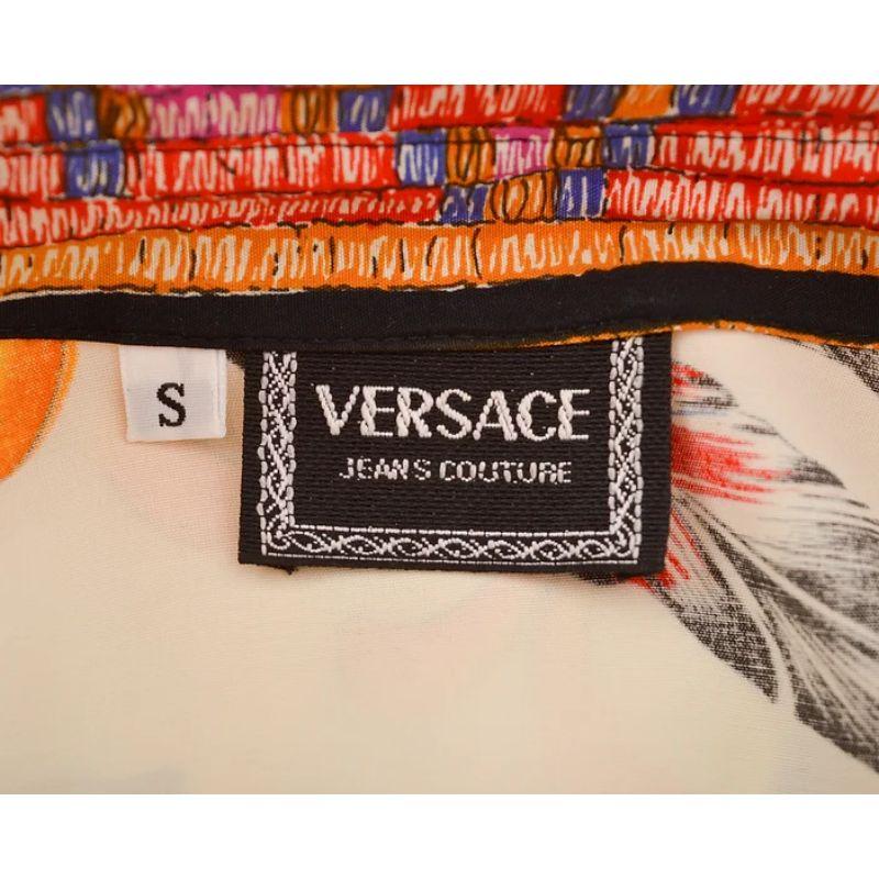 Gianni Versace 1990's Rare Native American Baroque Print Shirt In Good Condition For Sale In Sheffield, GB