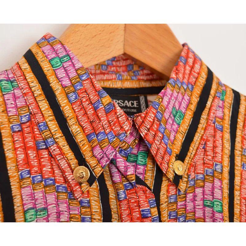 Gianni Versace 1990er Jahre Seltenes Hemd mit Barockdruck der amerikanischen Ureinwohner Damen im Angebot