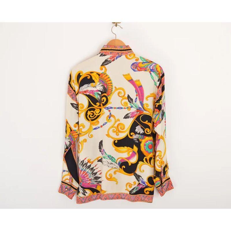 Gianni Versace Rare chemise amérindienne à imprimé baroque des années 1990 en vente 2