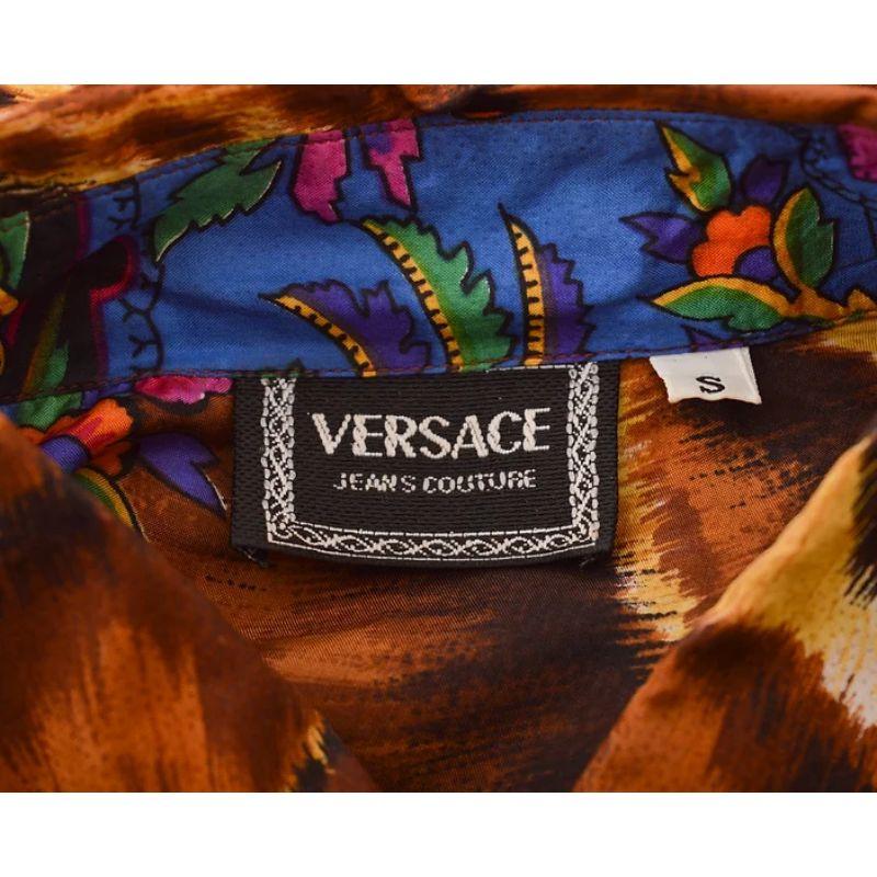 Women's or Men's Gianni Versace 1990's Paisley & Leopard Print Pure Silk Baroque Shirt For Sale