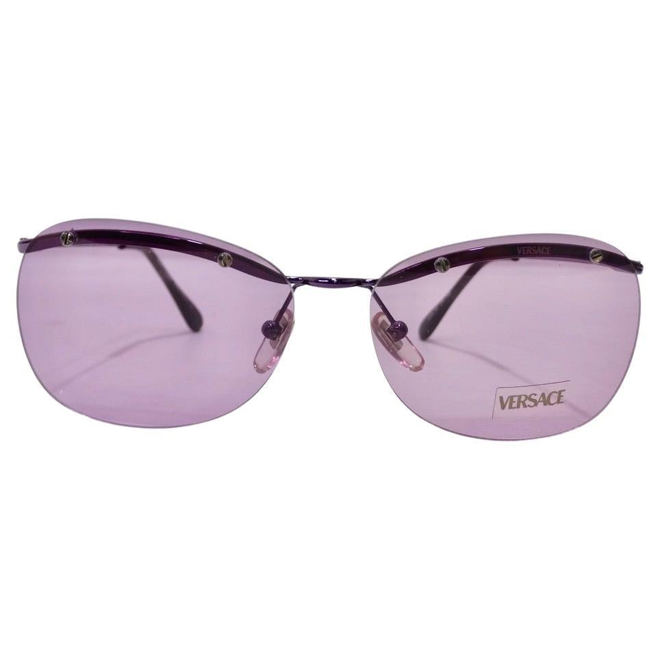 Versace 1990s Purple Sunglasses For Sale