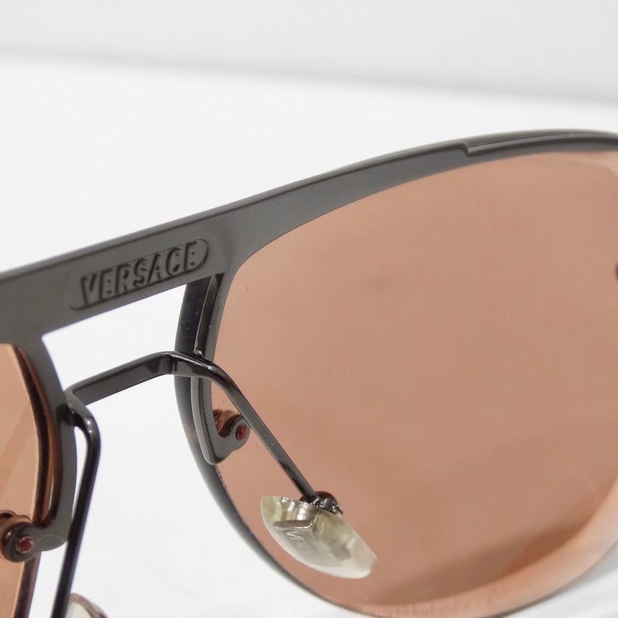 Versace 1990s Silver Sunglasses For Sale 5