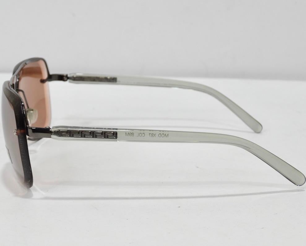 Versace 1990s Silver Sunglasses In New Condition For Sale In Scottsdale, AZ