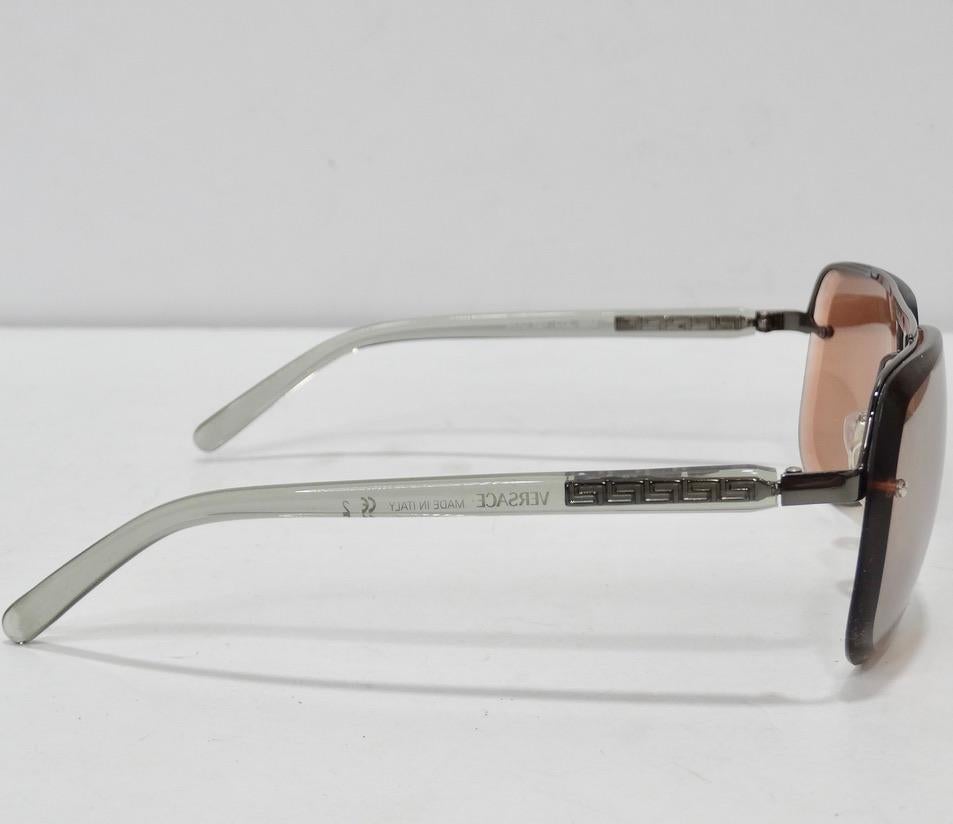 Versace 1990s Silver Sunglasses For Sale 1