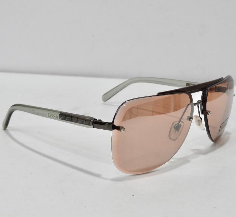 Versace 1990s Silver Sunglasses For Sale 2