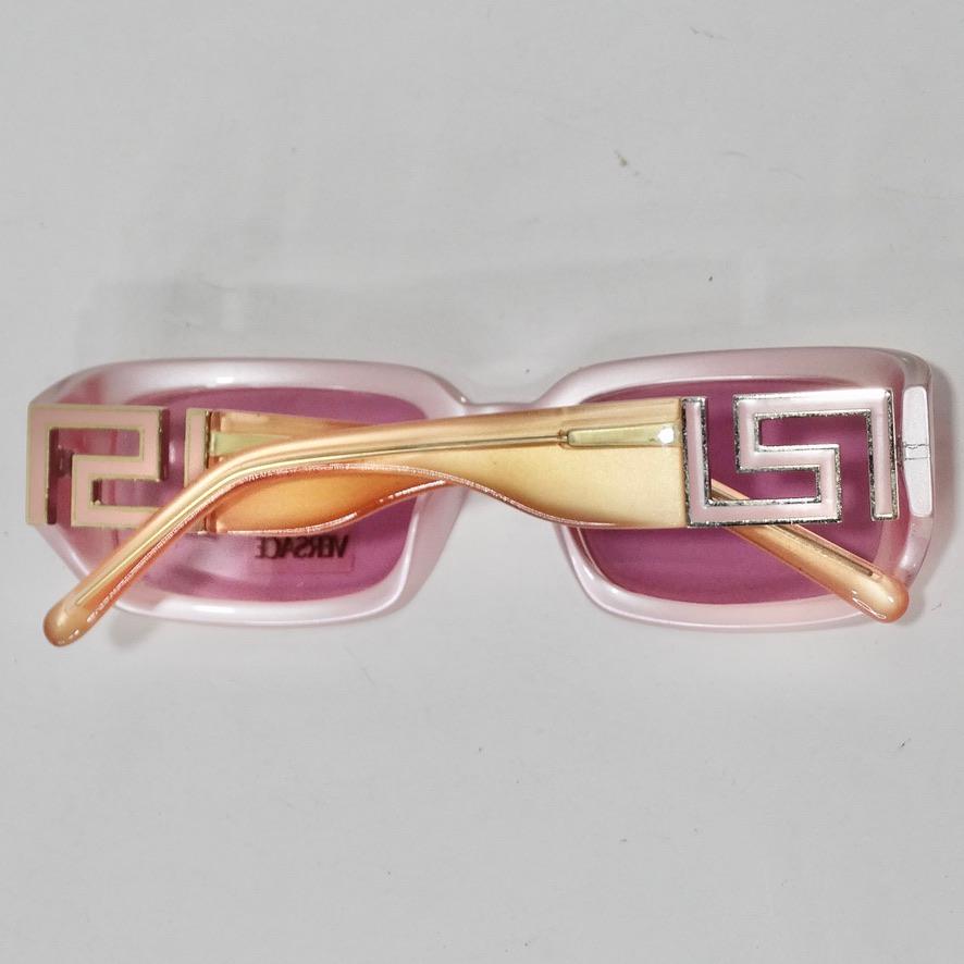 Versace 1990s Sunglasses Pink For Sale 5