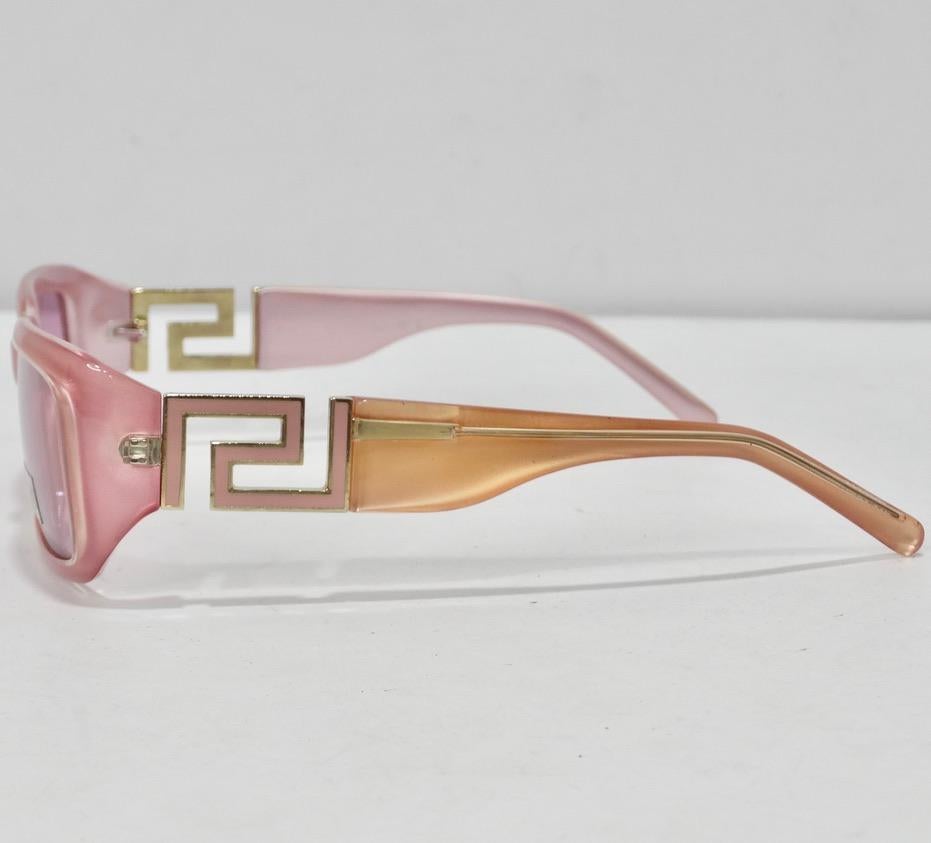 Brown Versace 1990s Sunglasses Pink For Sale