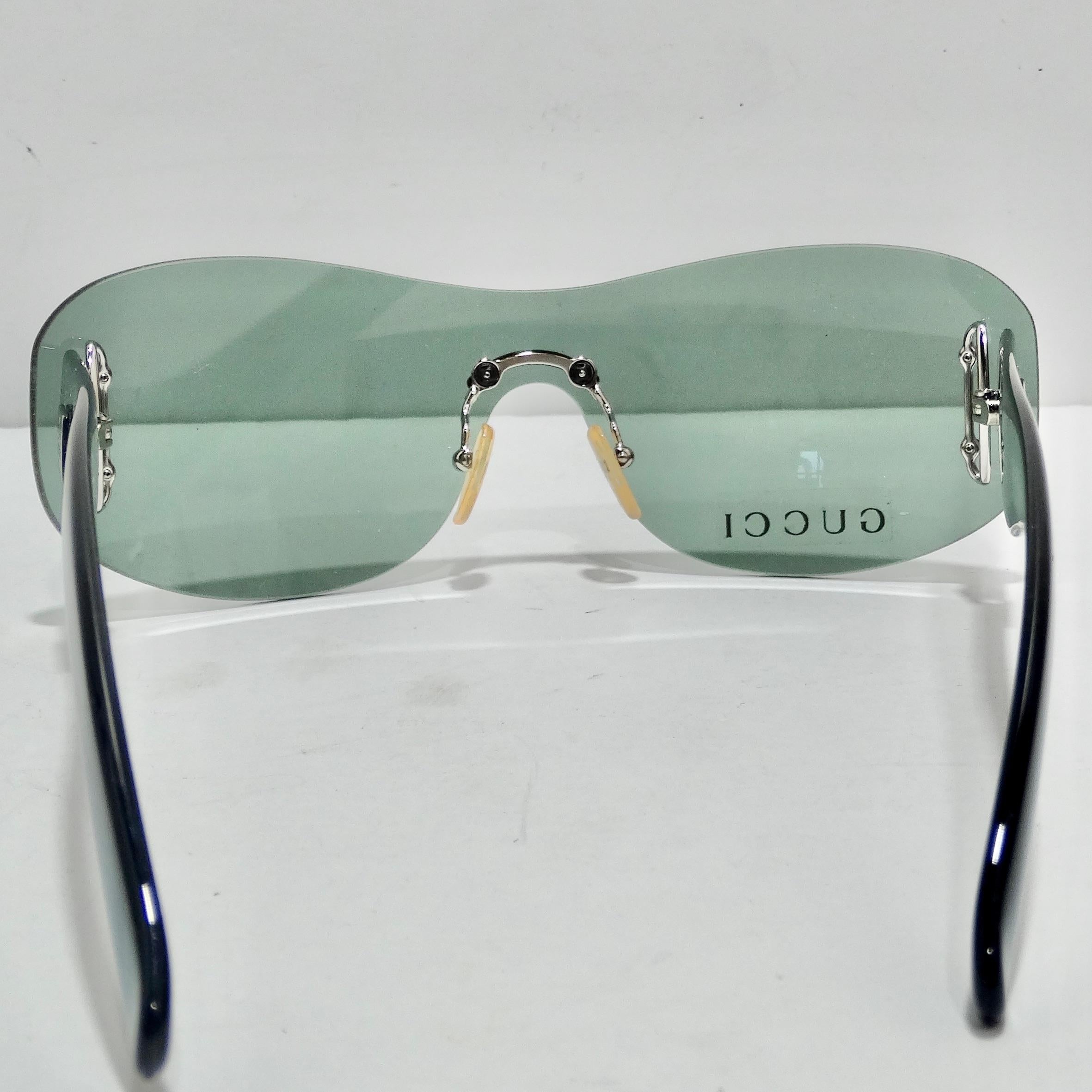 Gucci 1990s Teal Sunglasses For Sale 5