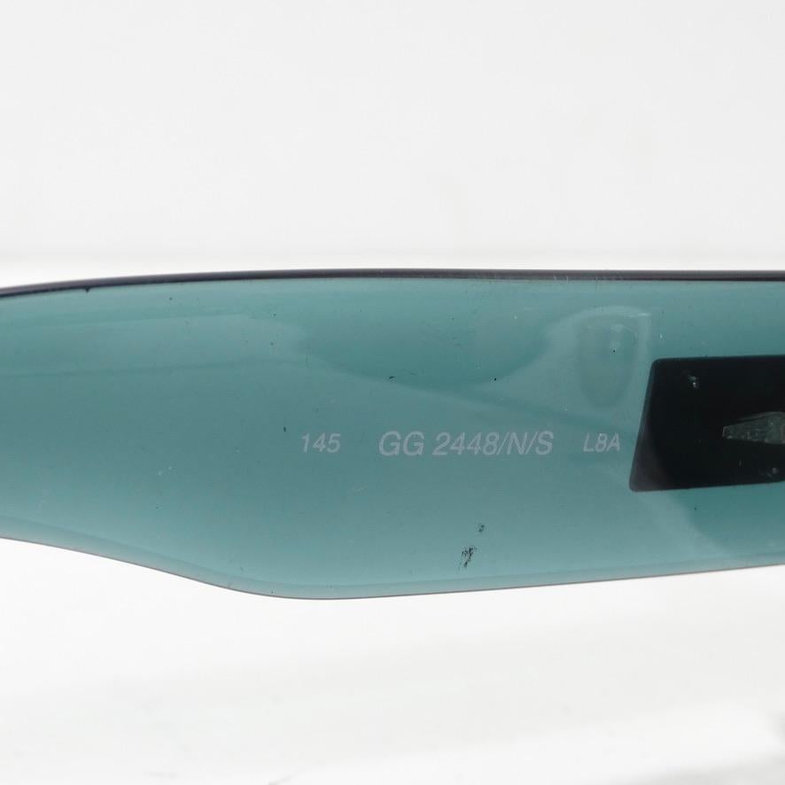 Gucci 1990s Teal Sunglasses For Sale 1