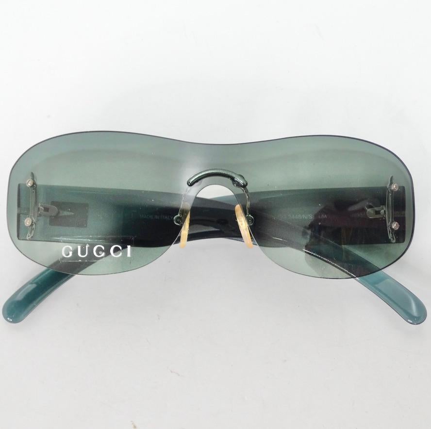 Gucci 1990s Teal Sunglasses For Sale 3