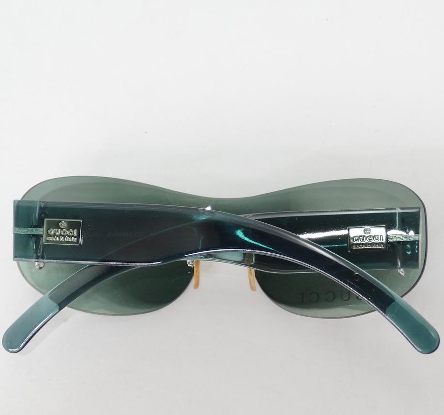 Gucci 1990s Teal Sunglasses For Sale 4