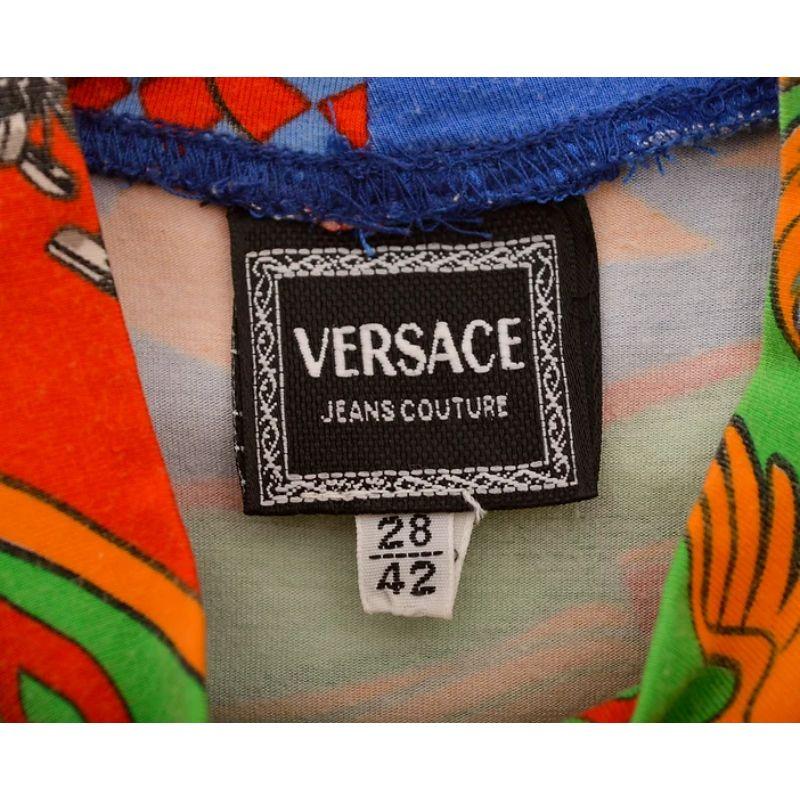 Versace 1990's Vintage colourful 'Betty Boop' Pattern bodycon mini Dress For Sale 4