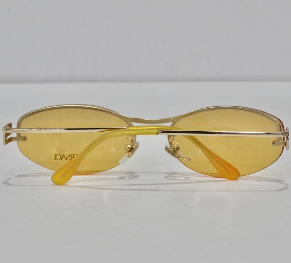 Versace 1990s Yellow Sunglasses For Sale 5
