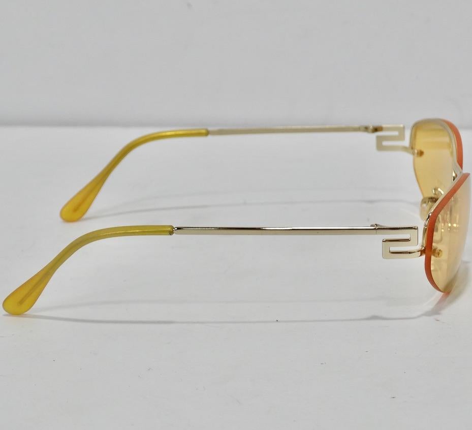 Versace 1990s Yellow Sunglasses For Sale 2