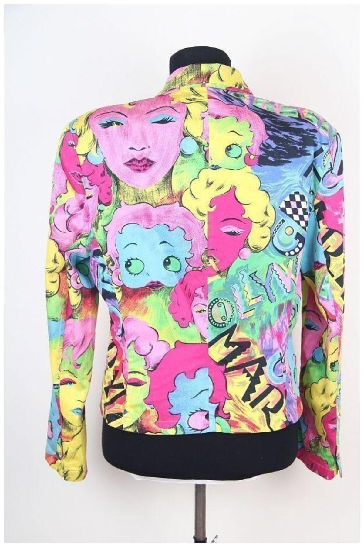 Versace 1991 Marilyn Monroe / Betty Boop Pop Art dress jacket suit For Sale 6