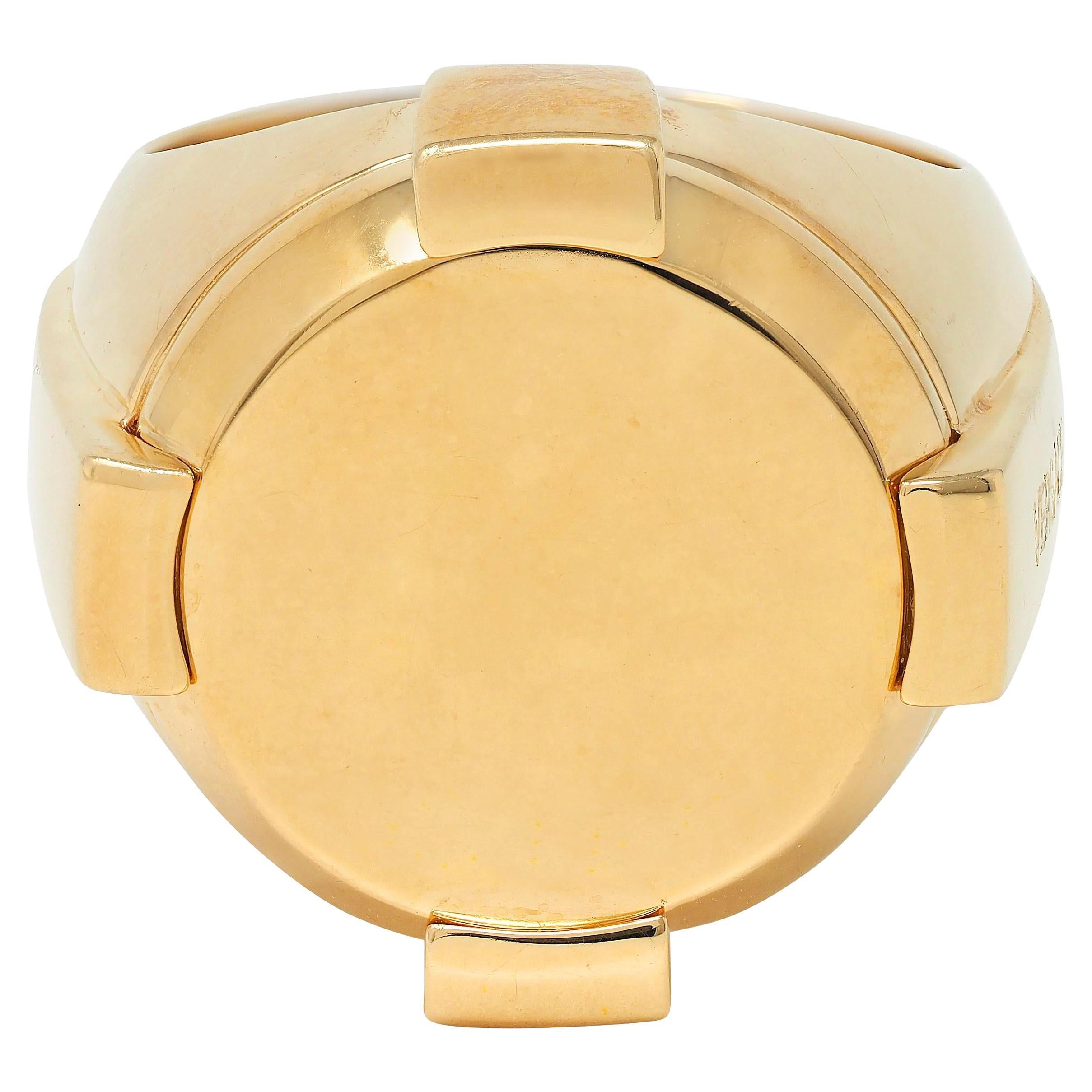 Versace 18 Karat Gelbgold Unisex-Tablett-Siegelring, 2000er Jahre