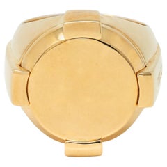 Versace 18 Karat Gelbgold Unisex-Tablett-Siegelring, 2000er Jahre