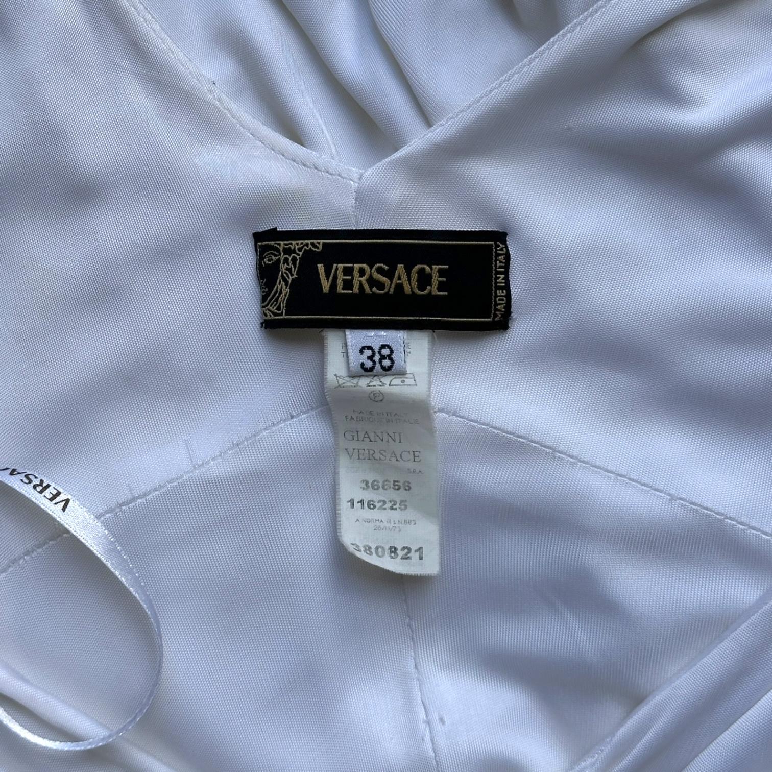 Mini abito anni 2000 di Versace con nodo a balze e drappeggio in vendita 1