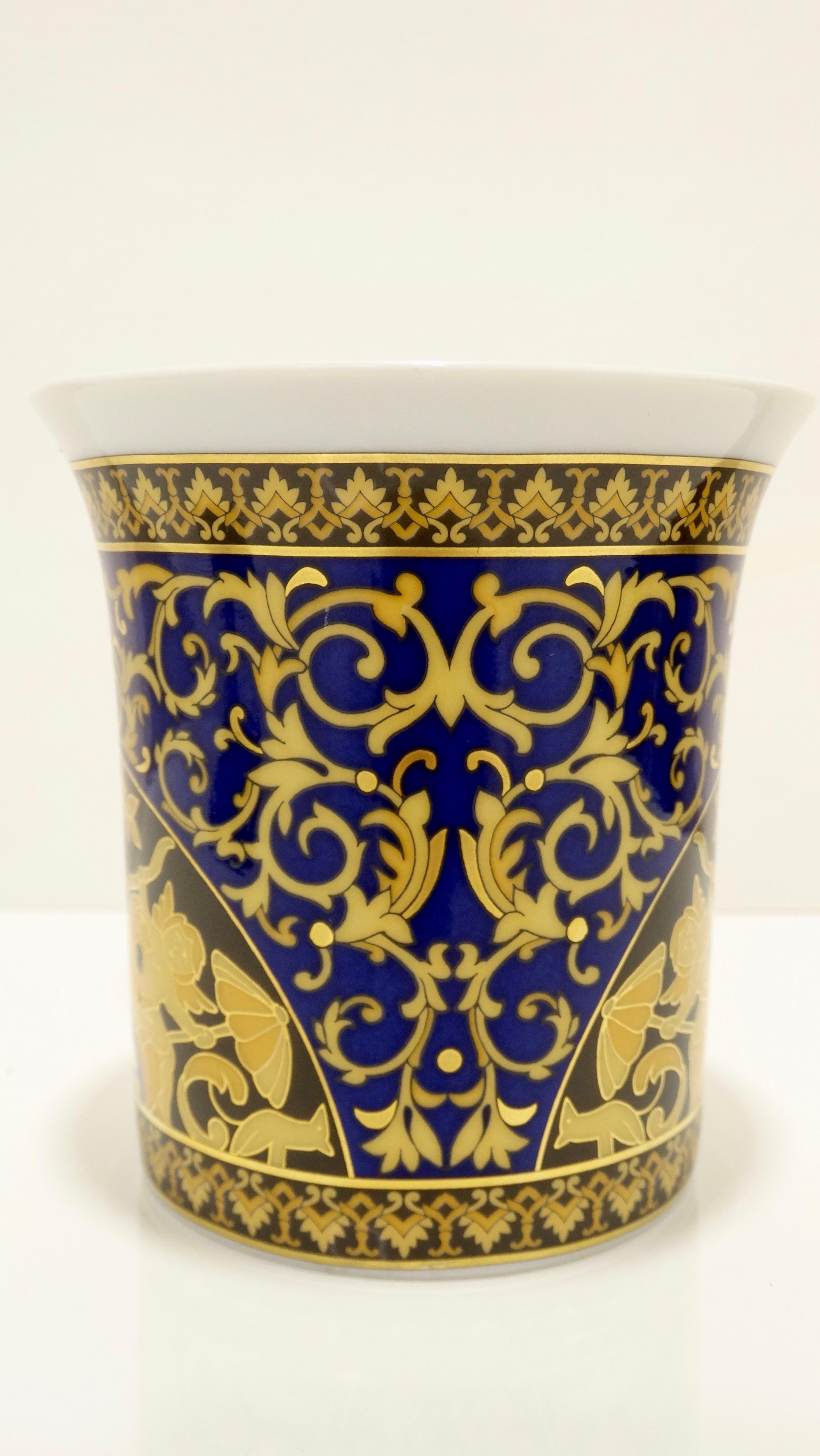 Women's or Men's Versace 2000s Medusa Blue Porcelain Mug