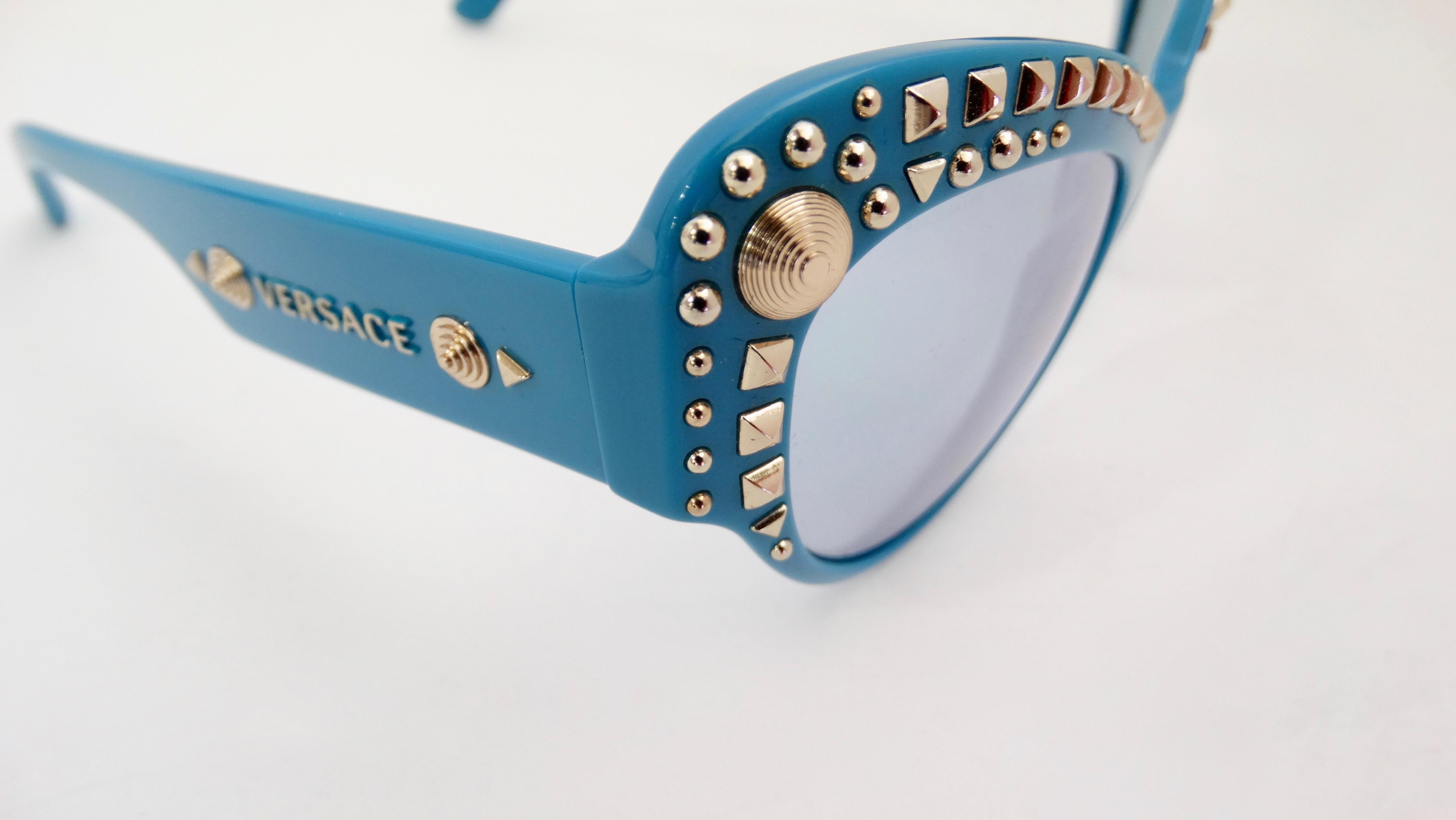 Versace 2000s Studded Cat-Eye Sunglasses 3