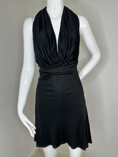 Versace 2001 Medusa charms black slinky mini dress