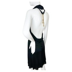 Versace 2001 Medusa charms mini-robe moulante noire