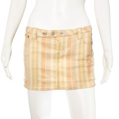 Versace 2003: minigonna a righe in lurex taglia M.