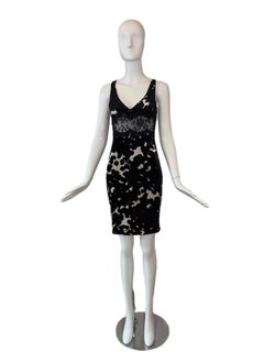 VERSACE 2005 Vintage Cow Print Lace Dress Sheer