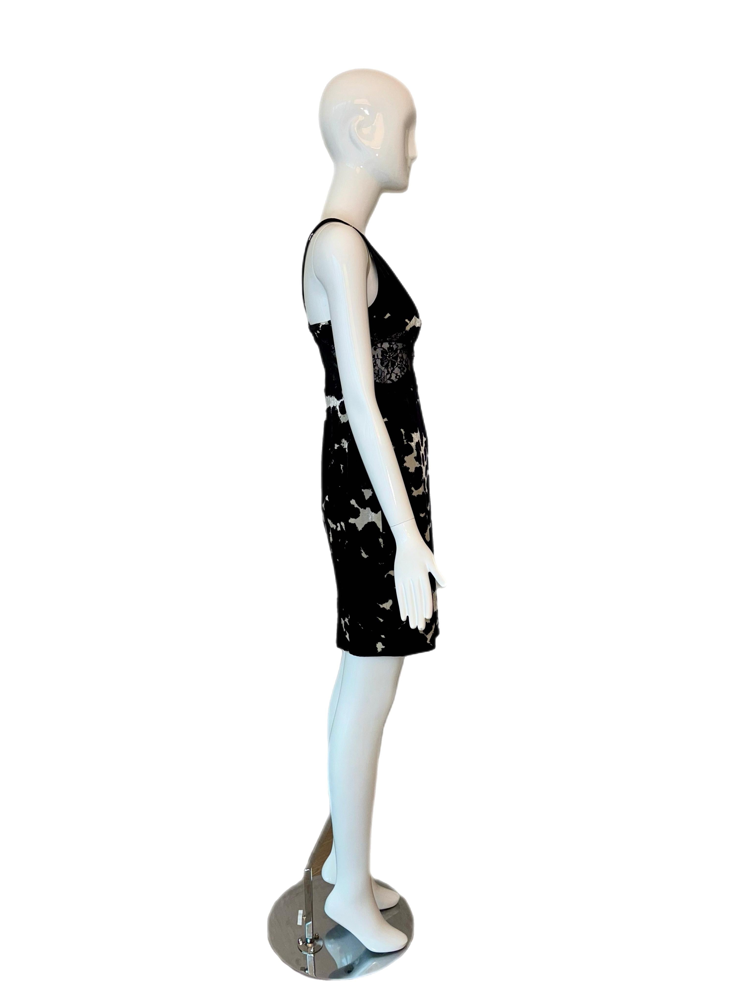 VERSACE 2005 Vintage Cow Print Lace Dress Sheer For Sale 3