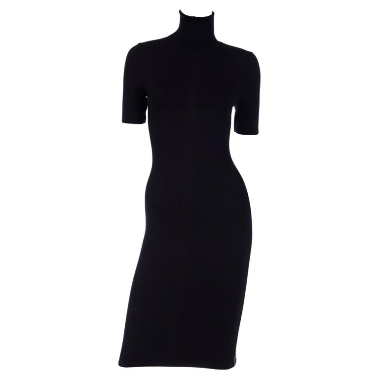 black turtleneck dress short Comme des Garçons Comme des Garçons Satin High Neck Balloon Hem Dress Black  – Neighbour