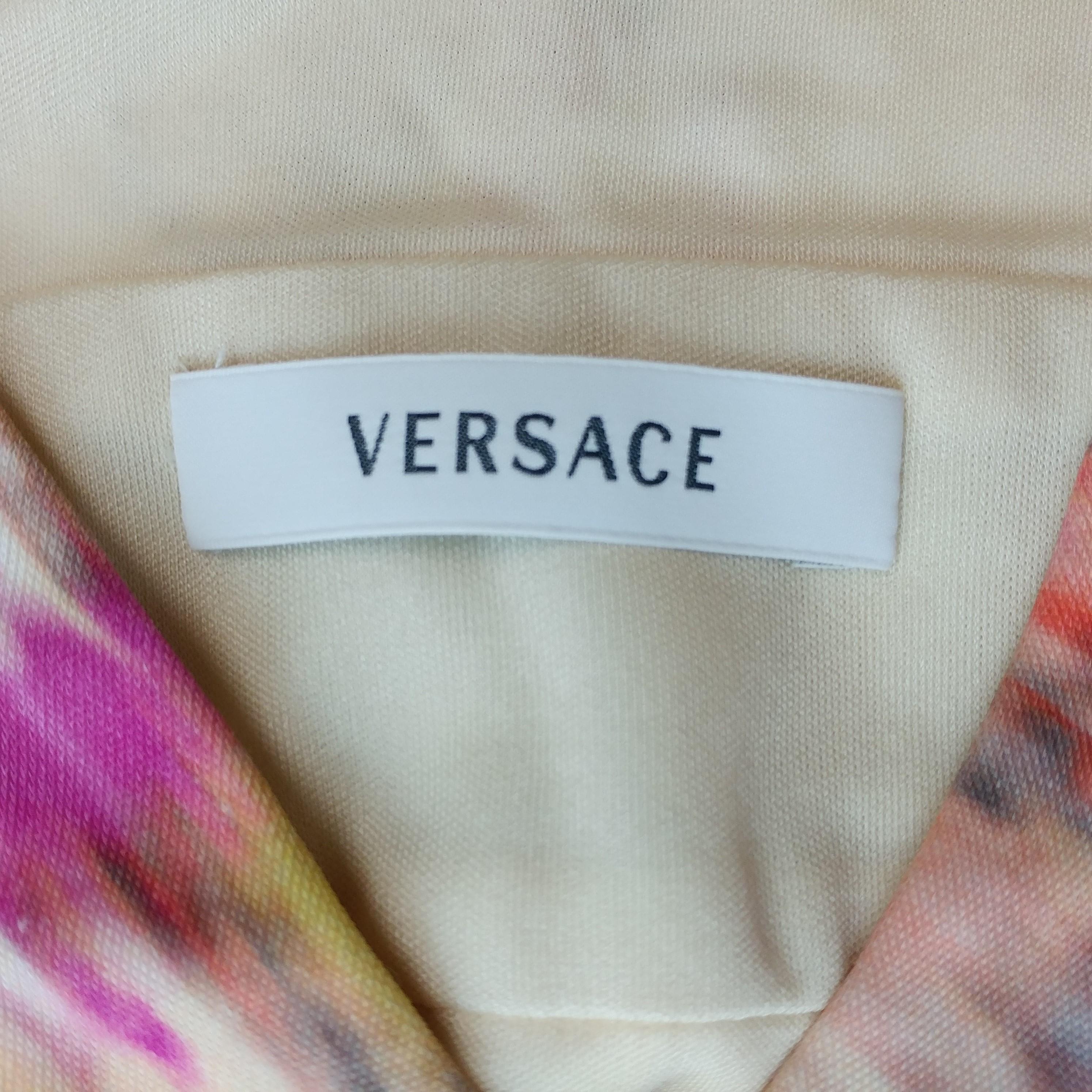 VERSACE – 2008 Multicolor Viscose Top with Pleated Shoulder Straps  Size 4US For Sale 1